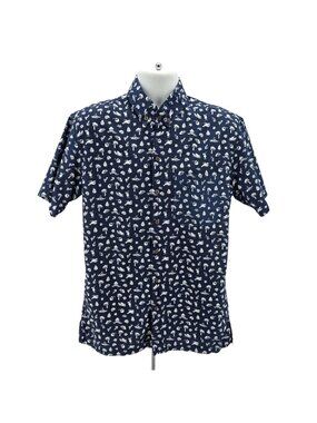 Kenny Flowers Mens Large Shirt Limited Edition Slim Fit The Fishy Business Navy